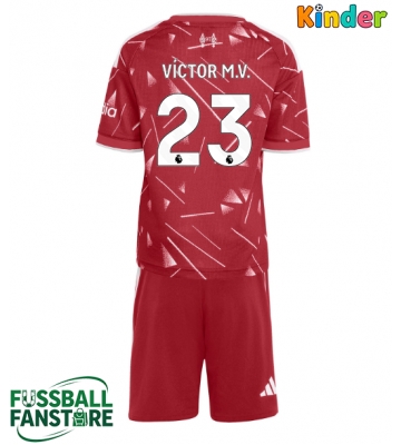 Liverpool Victor Munoz #23 Replik Heimtrikot Kinder 2026-27 Kurzarm (+ Kurze Hosen)